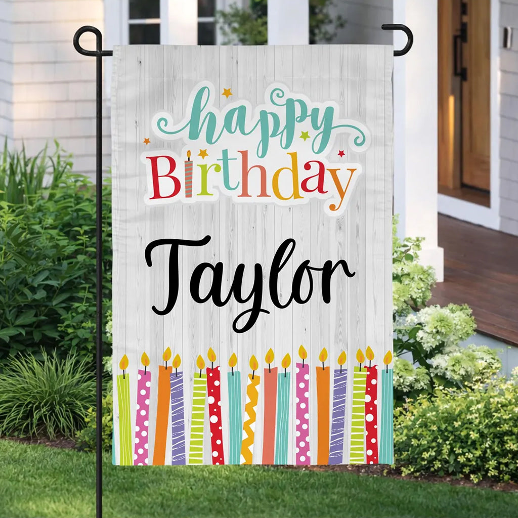 Happy Birthday - Personalized Birthday Garden Flag