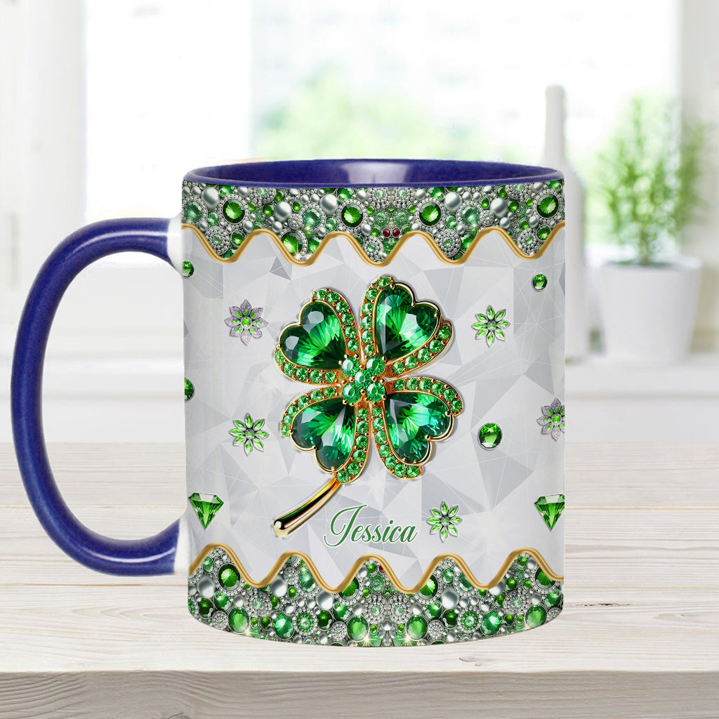 Lucky Four-Leaf Clover - Personalized Saint Patrick's Day Accent Mug