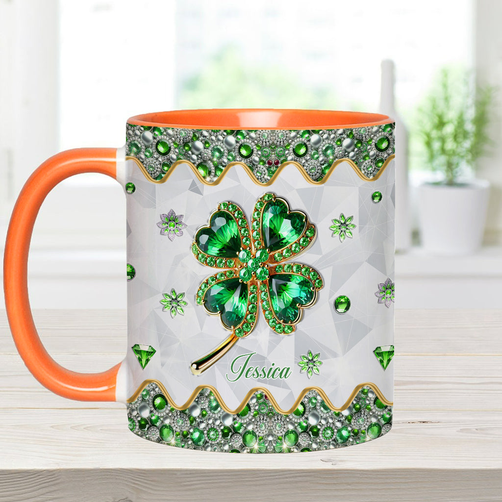 Lucky Four-Leaf Clover - Personalized Saint Patrick's Day Accent Mug