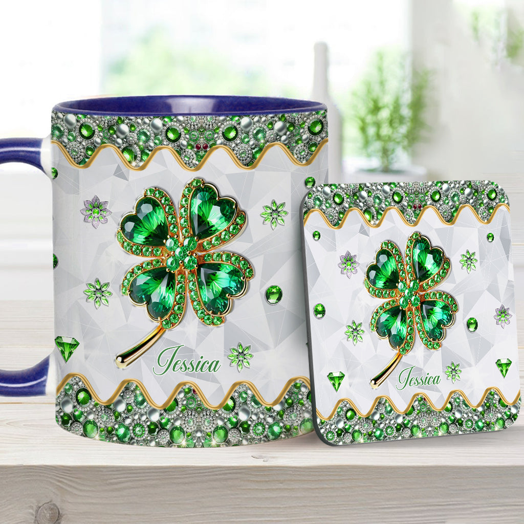 Lucky Four-Leaf Clover - Personalized Saint Patrick's Day Accent Mug