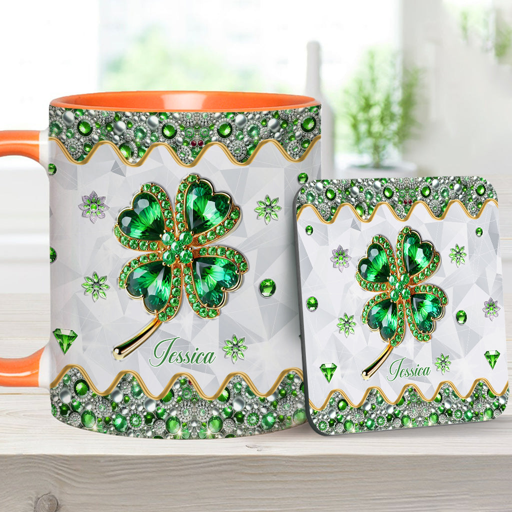 Lucky Four-Leaf Clover - Personalized Saint Patrick's Day Accent Mug