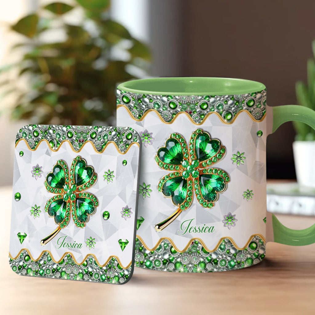 Lucky Four-Leaf Clover - Personalized Saint Patrick's Day Accent Mug