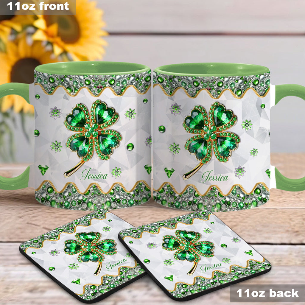 Lucky Four-Leaf Clover - Personalized Saint Patrick's Day Accent Mug