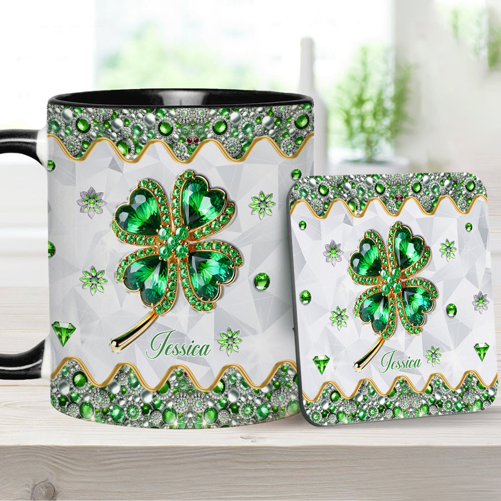 Lucky Four-Leaf Clover - Personalized Saint Patrick's Day Accent Mug