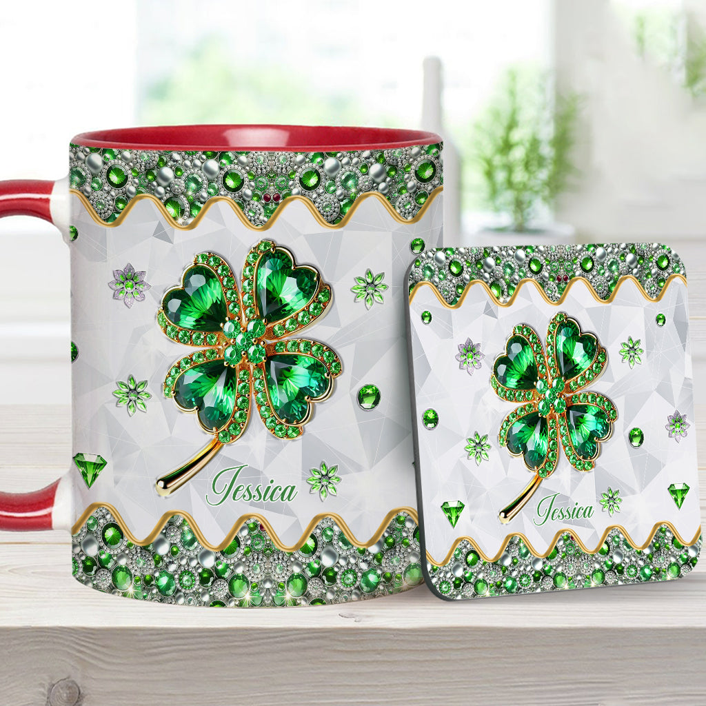 Lucky Four-Leaf Clover - Personalized Saint Patrick's Day Accent Mug