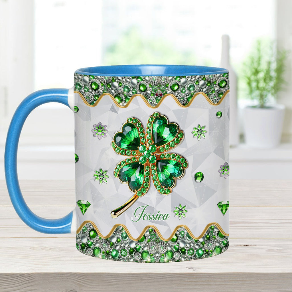 Lucky Four-Leaf Clover - Personalized Saint Patrick's Day Accent Mug