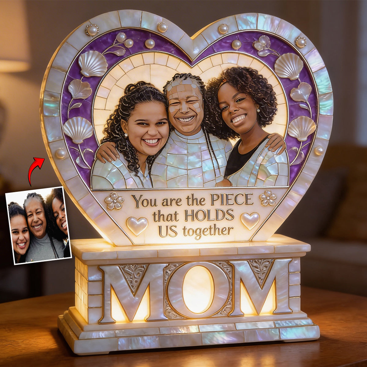 Mom Holds Us Together - Personalized Mother Acrylic LED Night Light