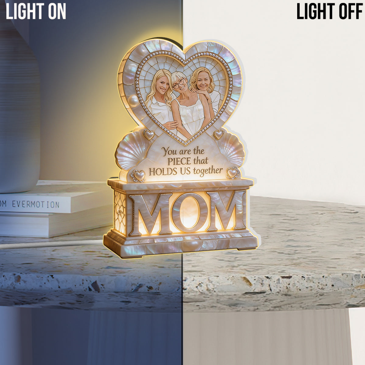 Mom Holds Us Together - Personalized Mother Acrylic LED Night Light