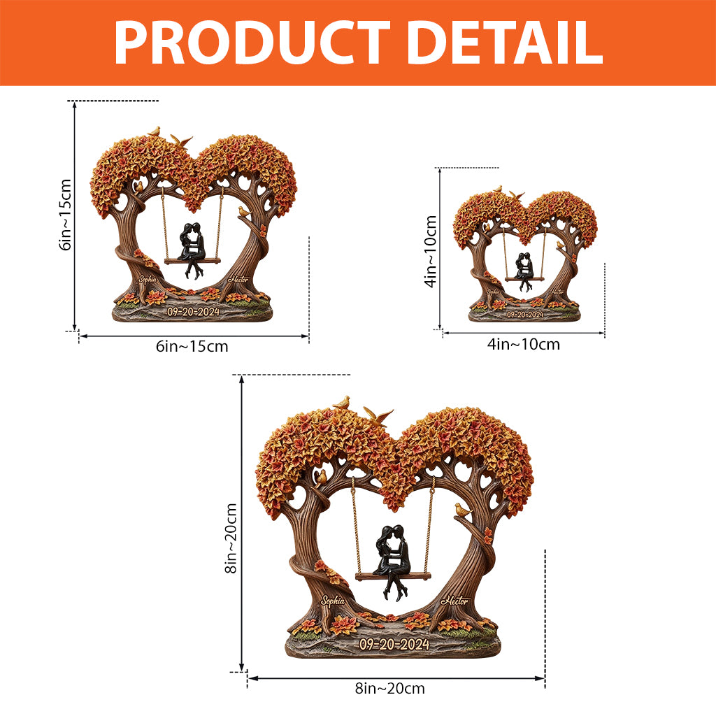 Romantic Love Tree - Personalized Couple Custom Shaped Acrylic Plaque