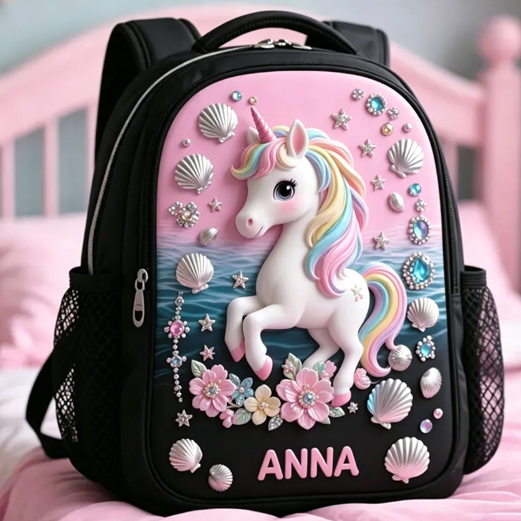 Back To School Gift Idea - Personalized Kid Changeable Leather Patch Backpack