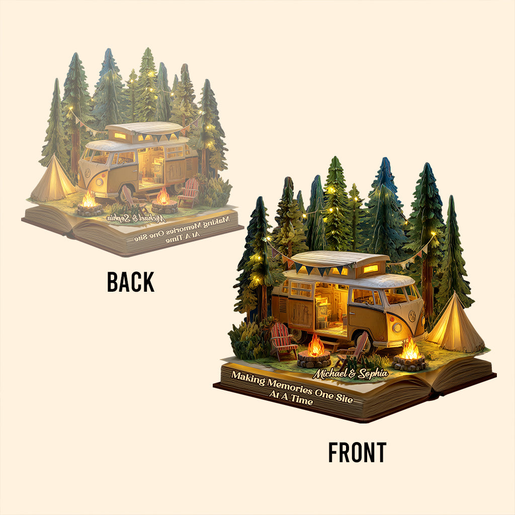 Des souvenirs inoubliables, un site à la fois - Plaque acrylique personnalisée pour le camping