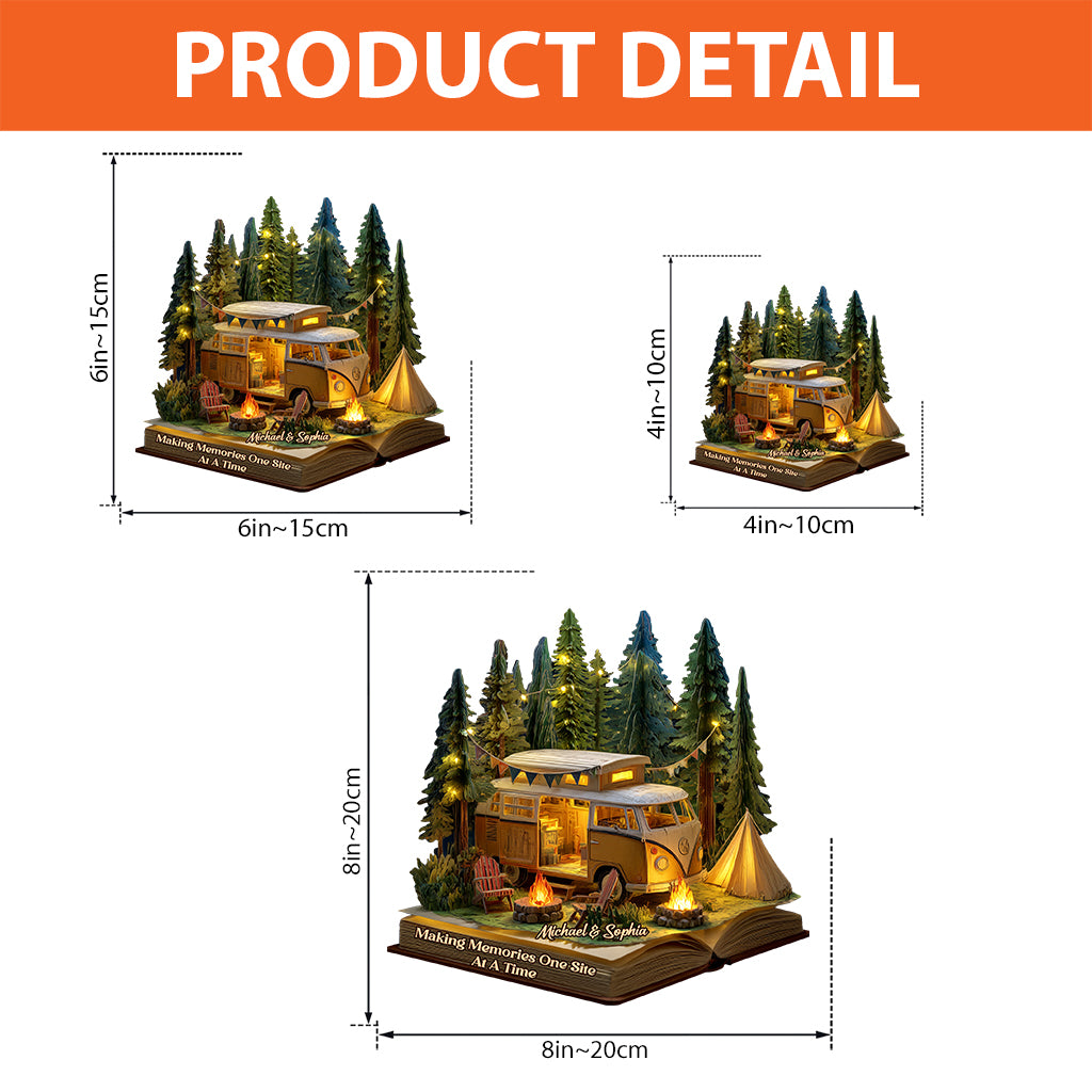 Des souvenirs inoubliables, un site à la fois - Plaque acrylique personnalisée pour le camping