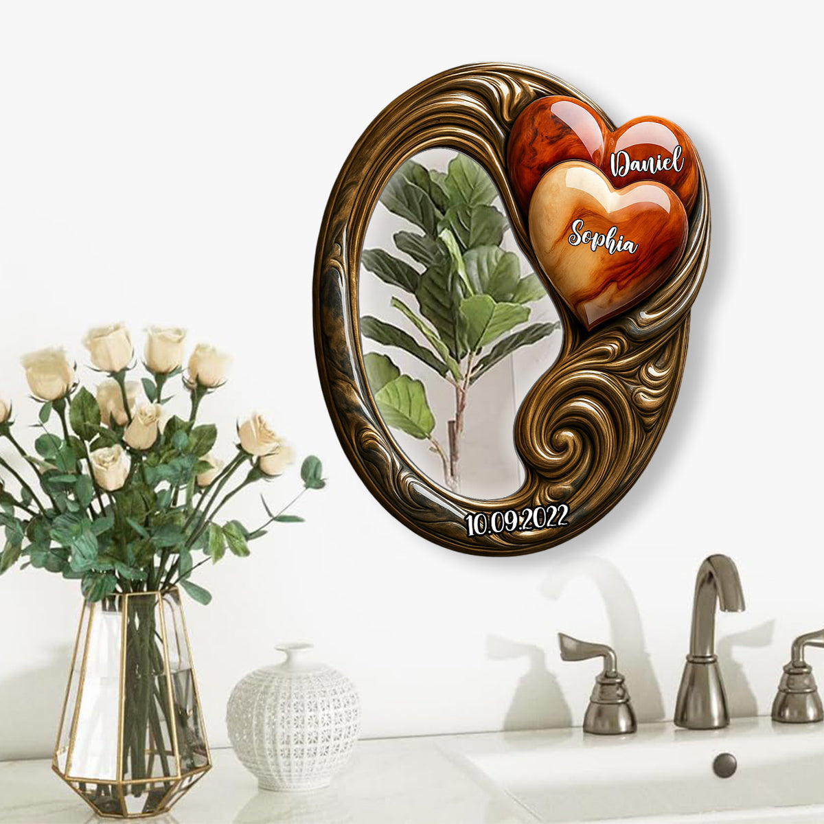 Toi et moi, on y arrive - Miroir mural personnalisé pour couple