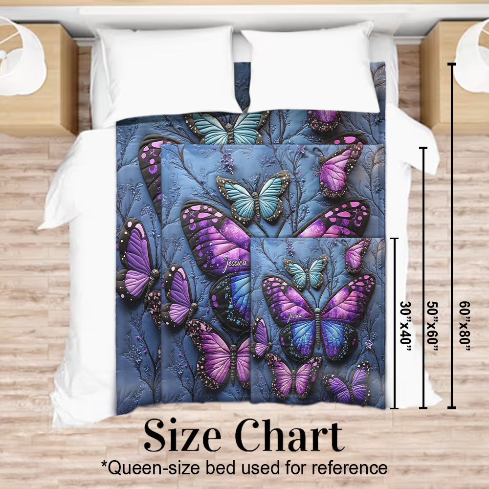 Beautiful Butterflies - Personalized Butterfly Blanket