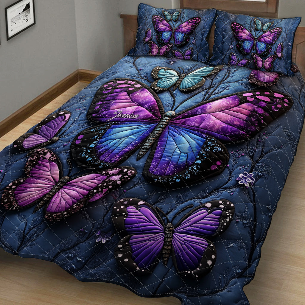 Beautiful Butterflies - Personalized Butterfly Quilt Set
