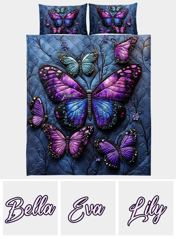Beautiful Butterflies - Personalized Butterfly Quilt Set