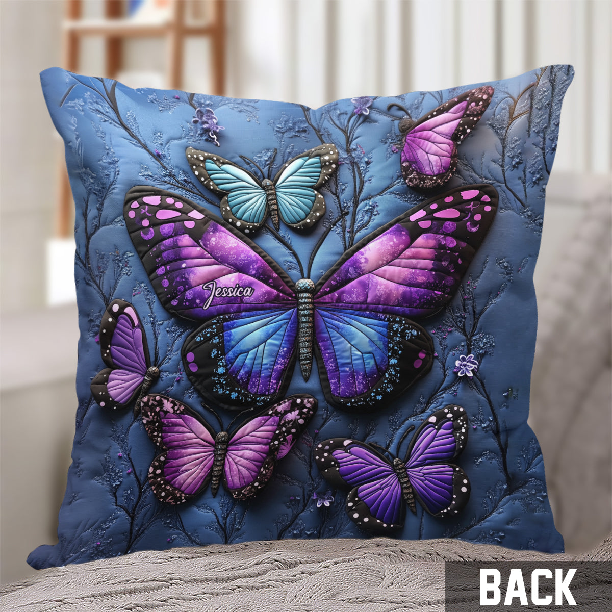 Magnifiques papillons - Coussin décoratif papillon personnalisé