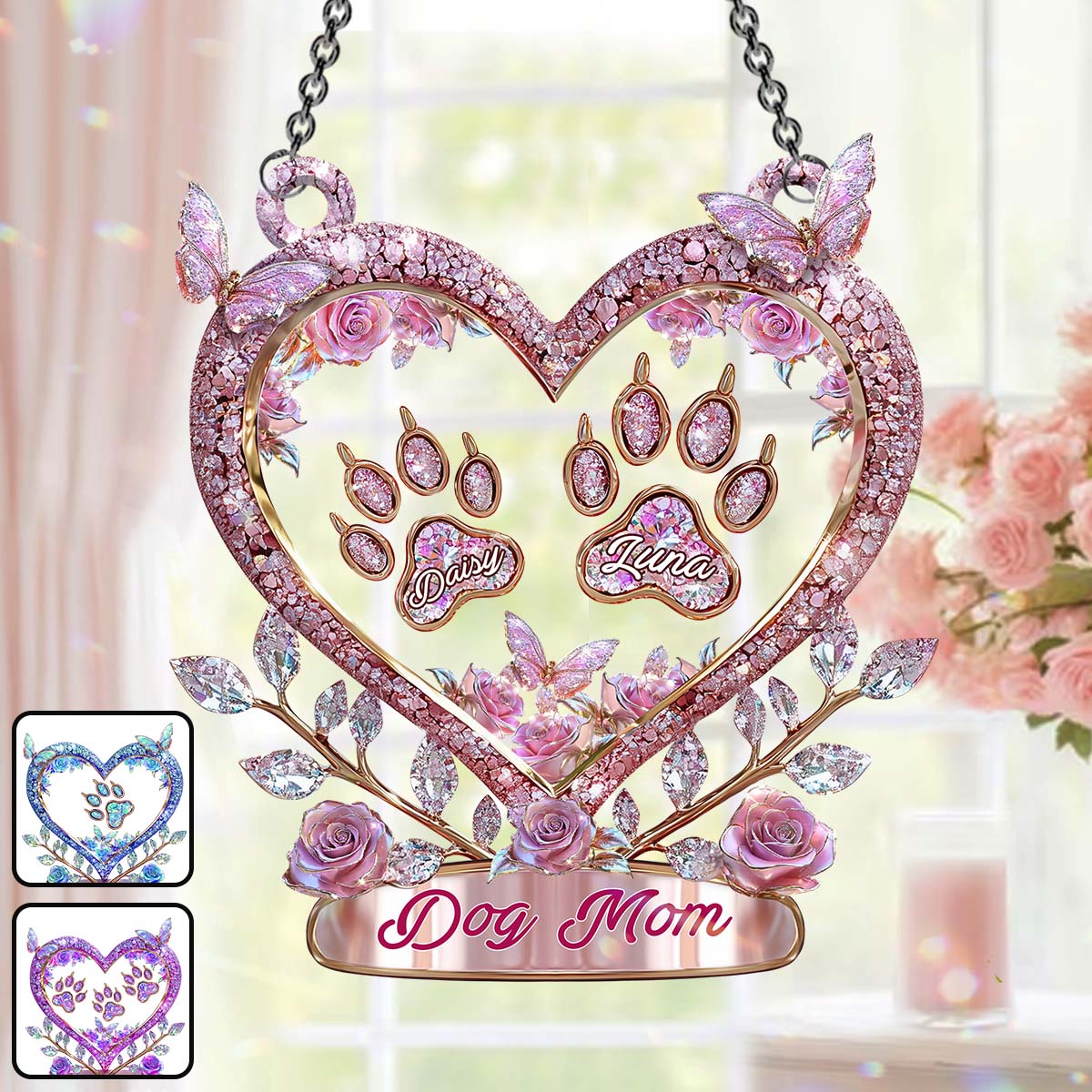 Fur Mama - Personalized Dog Window Hanging Suncatcher Ornament