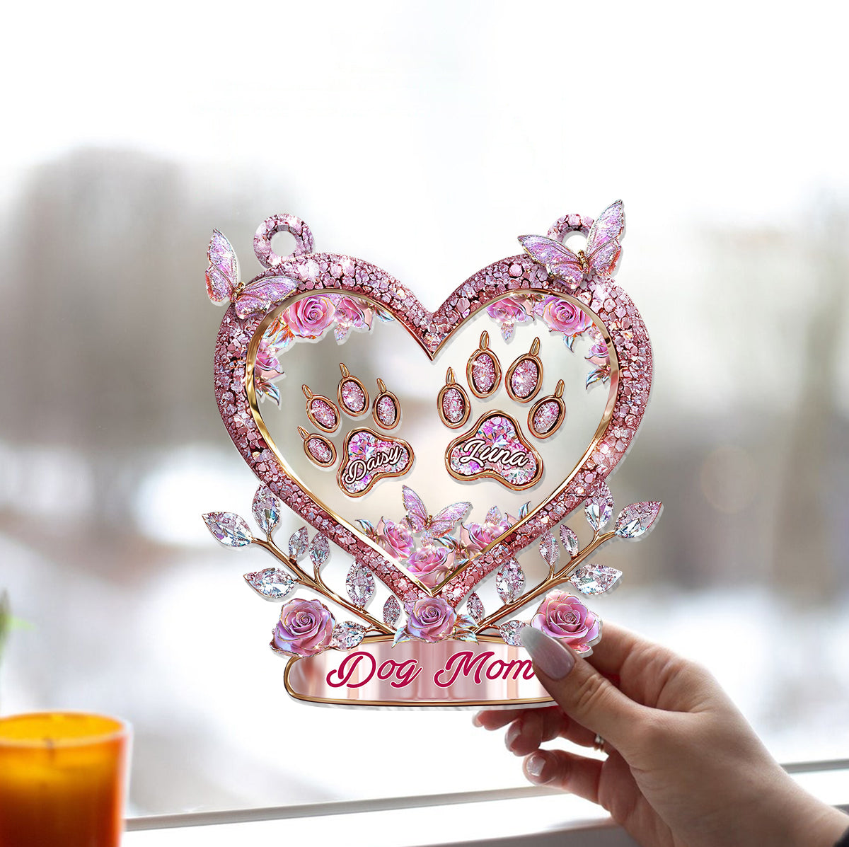 Fur Mama - Personalized Dog Window Hanging Suncatcher Ornament