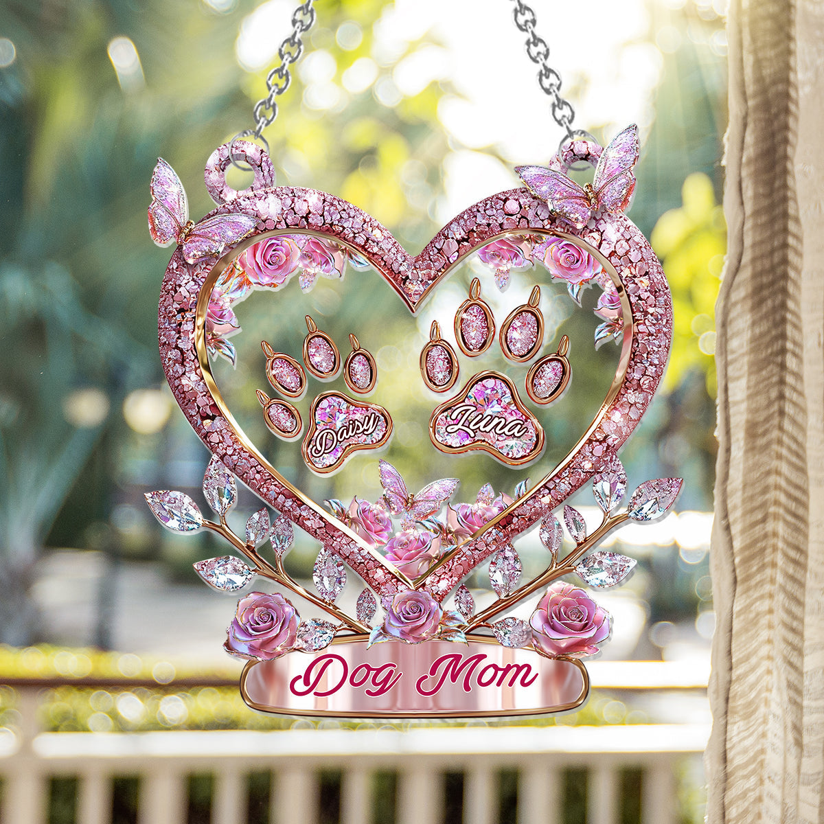 Fur Mama - Personalized Dog Window Hanging Suncatcher Ornament