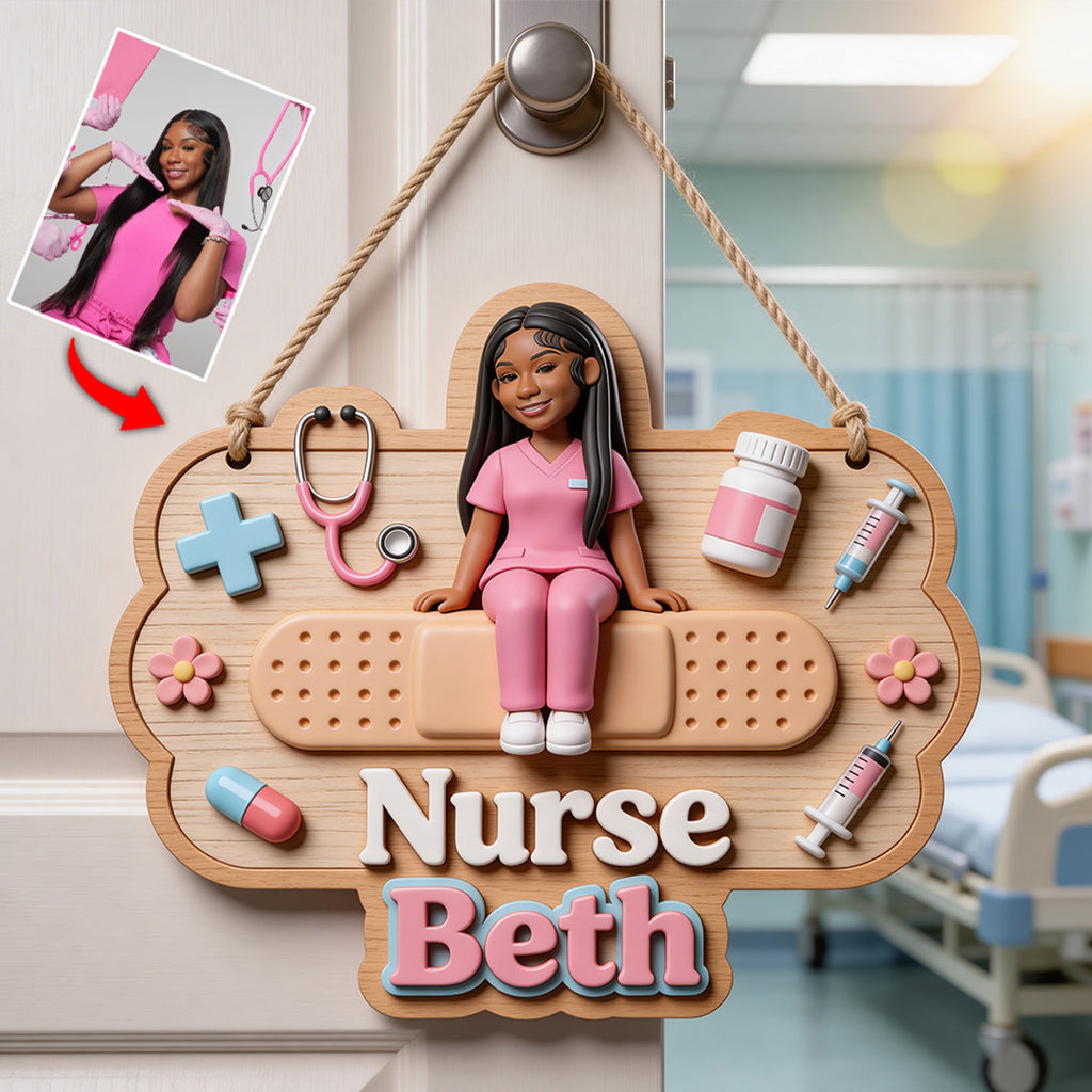 Welcome To My Office - Personalized Nurse Custom Shaped Wood Sign