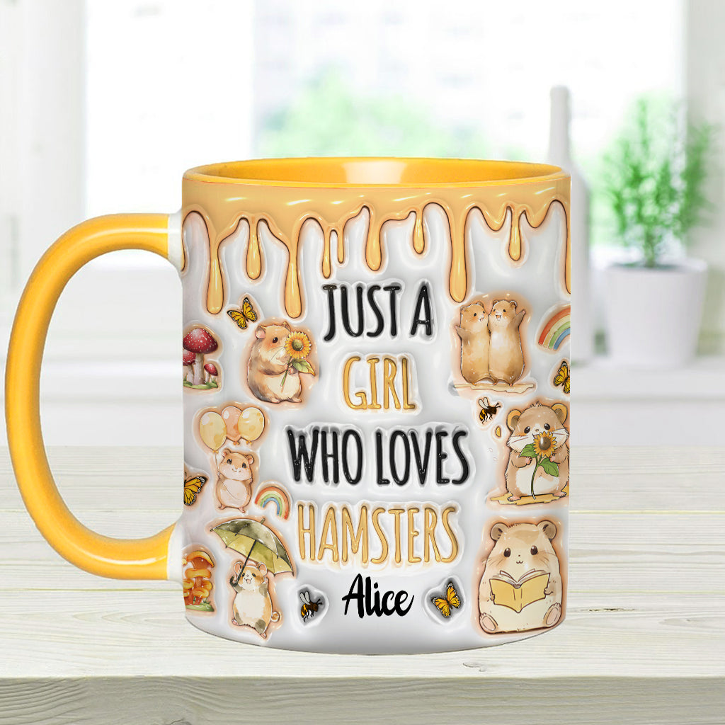 Just A Girl Who Loves Hamsters - Personalized Accent Mug