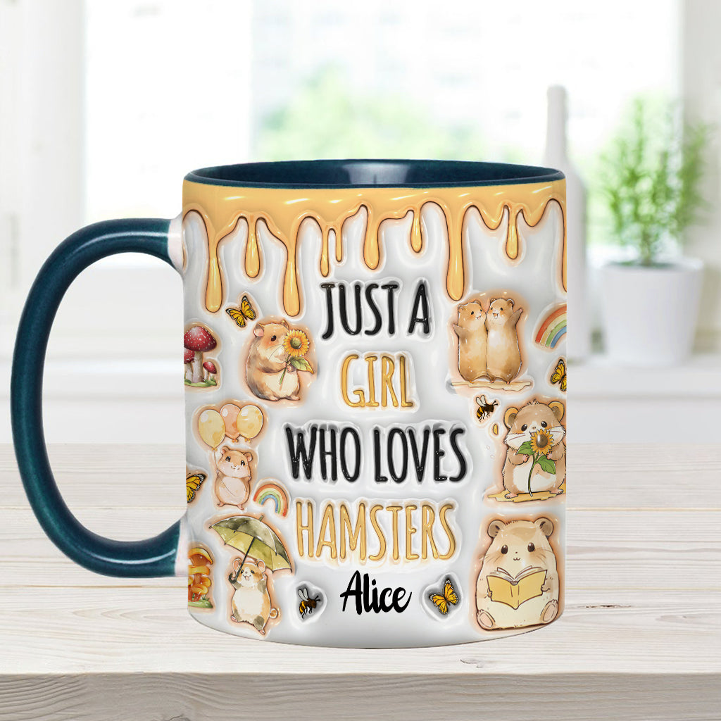 Just A Girl Who Loves Hamsters - Personalized Accent Mug