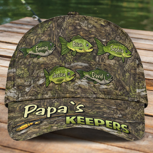 Papa‘s Keepers Camouflage Pattern Fishing - Personalized Fishing Classic Cap