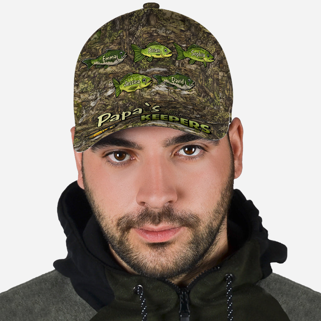 Papa‘s Keepers Camouflage Pattern Fishing - Personalized Fishing Classic Cap