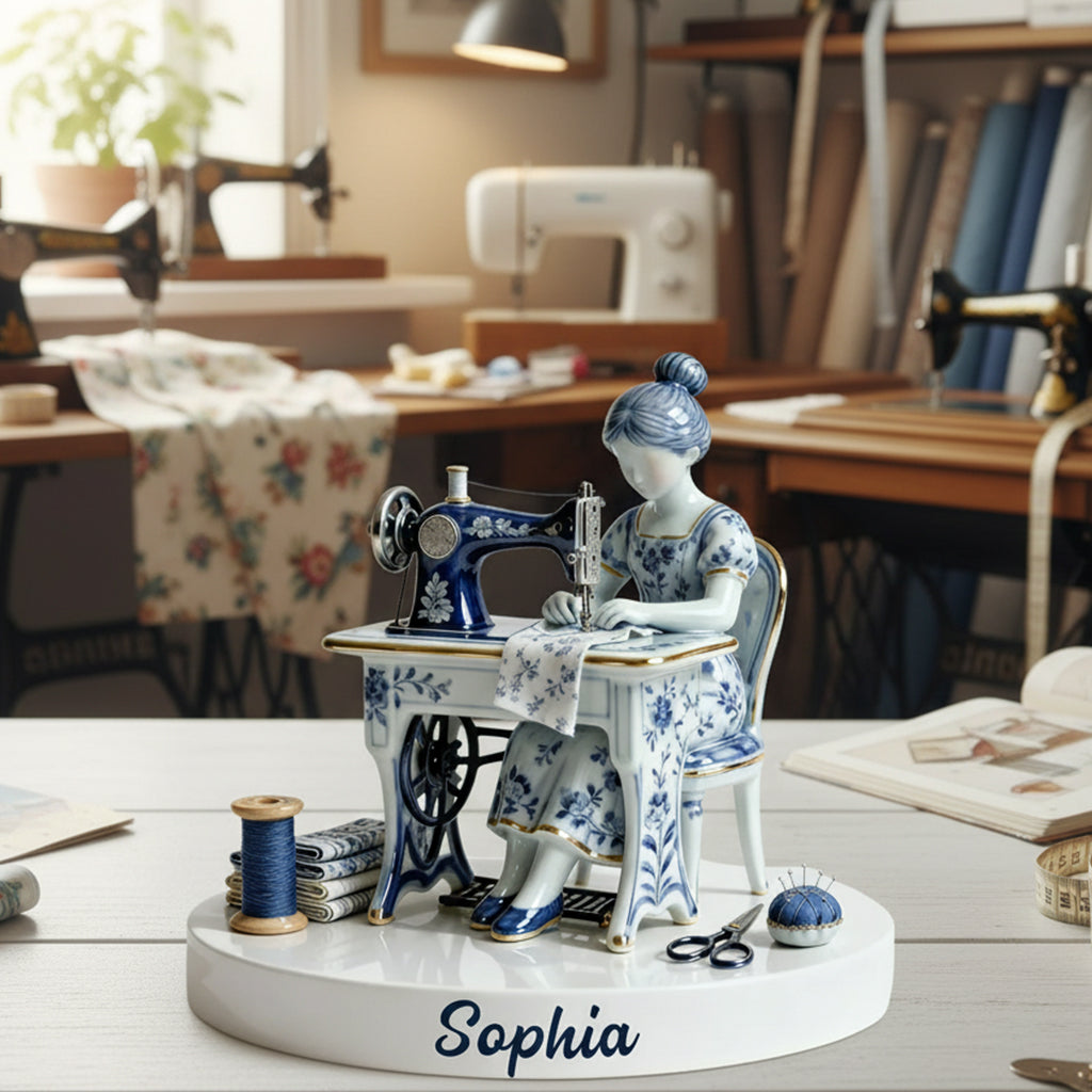 J'adore coudre - Plaque acrylique personnalisée sur mesure pour la couture