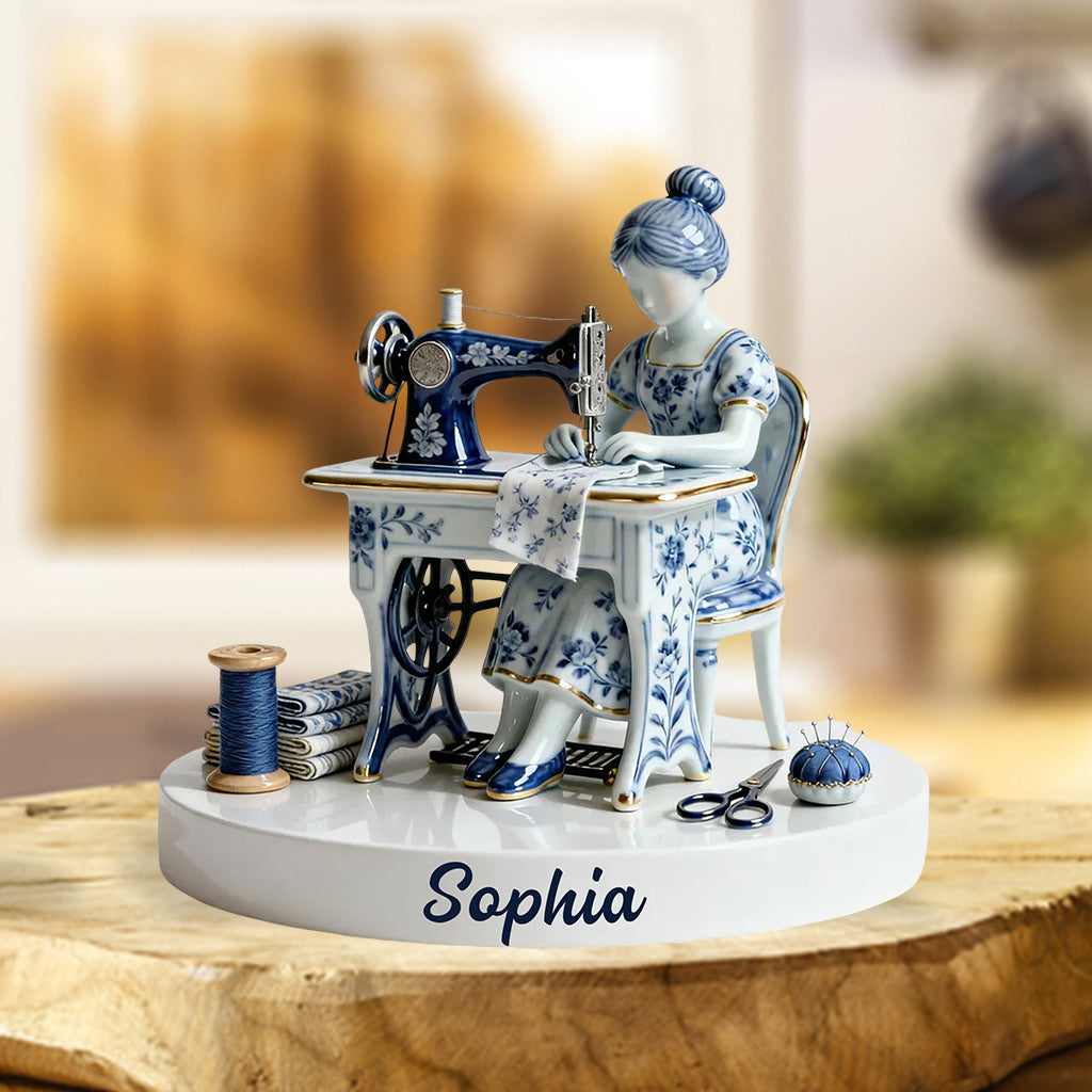 J'adore coudre - Plaque acrylique personnalisée sur mesure pour la couture