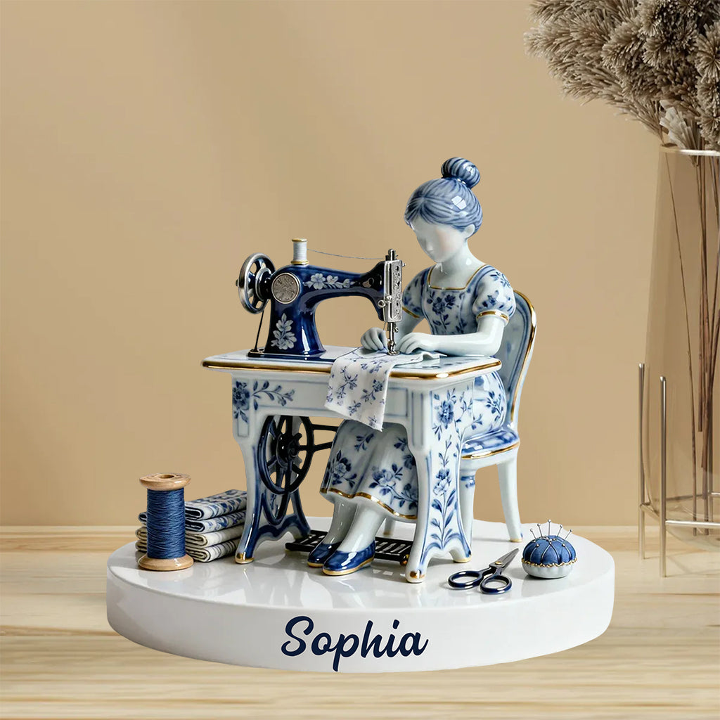 J'adore coudre - Plaque acrylique personnalisée sur mesure pour la couture