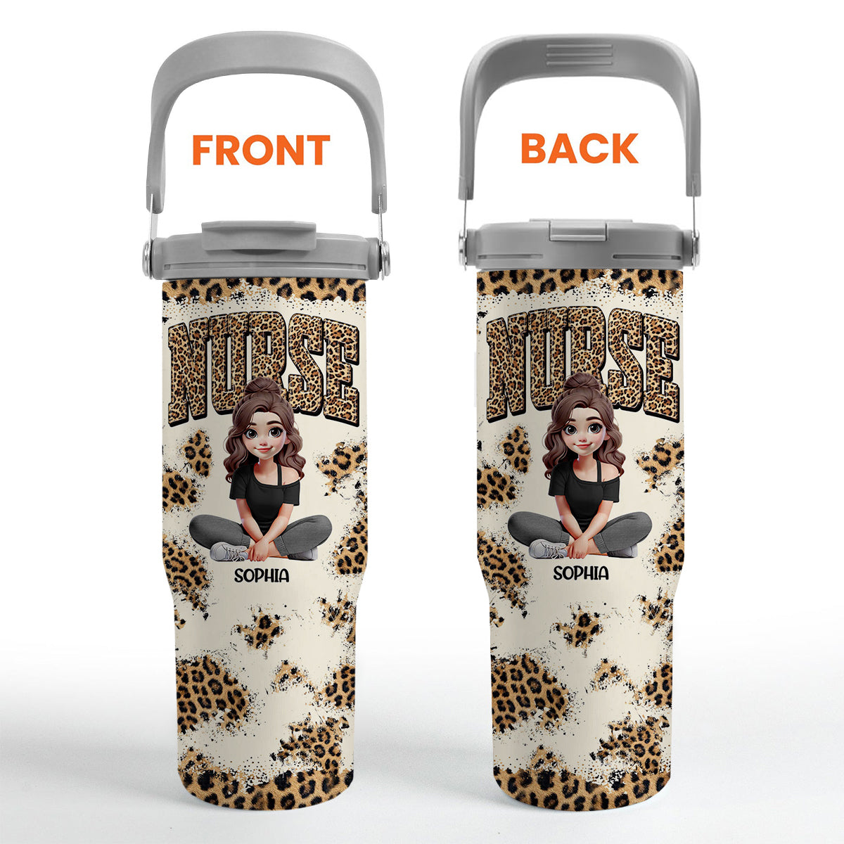 Vie d'infirmière - Gobelet isotherme personnalisé avec poignée ergonomique