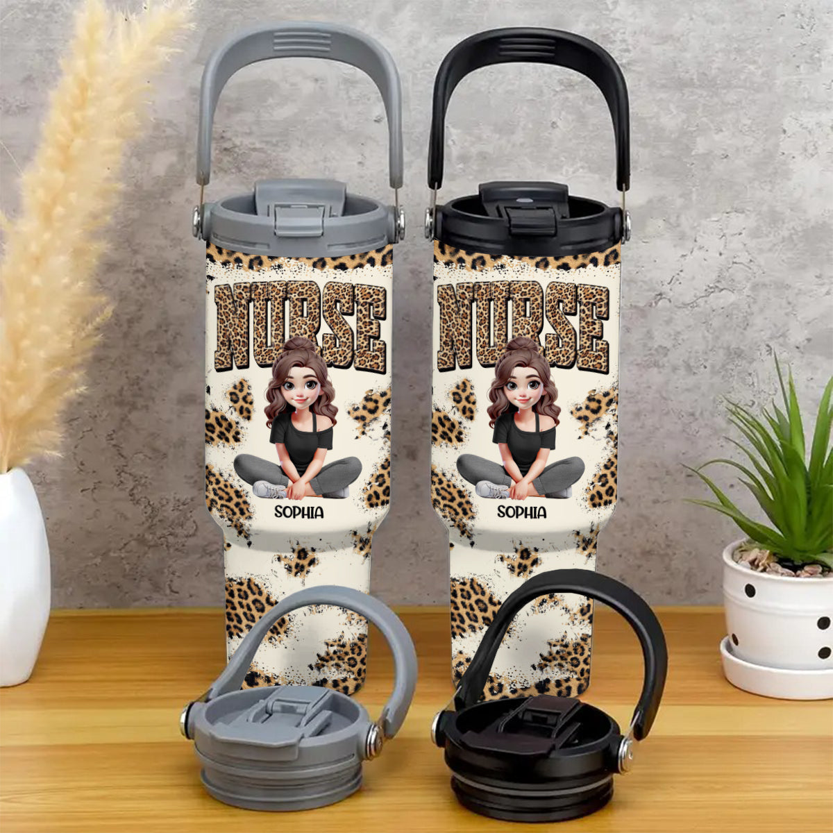 Vie d'infirmière - Gobelet isotherme personnalisé avec poignée ergonomique