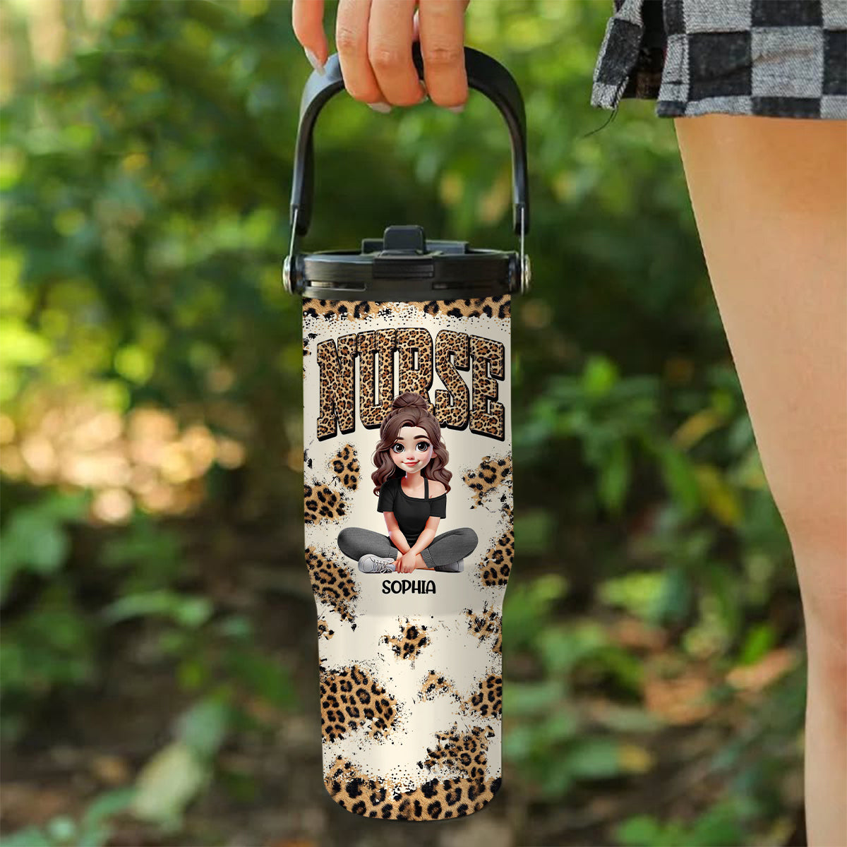 Vie d'infirmière - Gobelet isotherme personnalisé avec poignée ergonomique