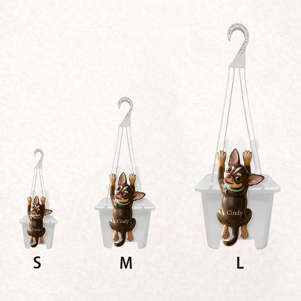 Pot Suspendu Personnalisé Photo Amusante - Pot de Fleurs pour Chien
