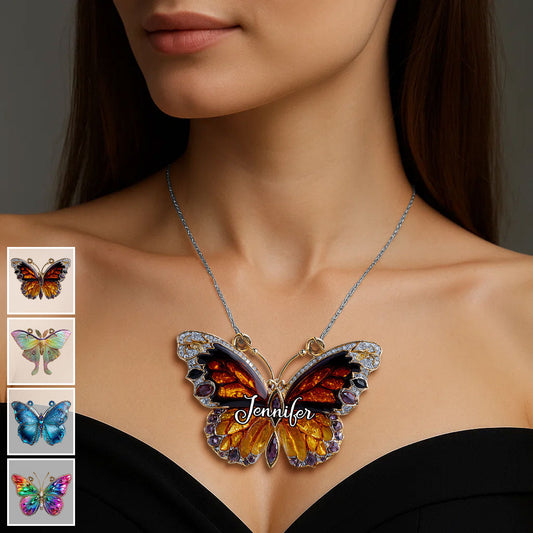 Collier pendentif papillon personnalisé « Love Butterfly »