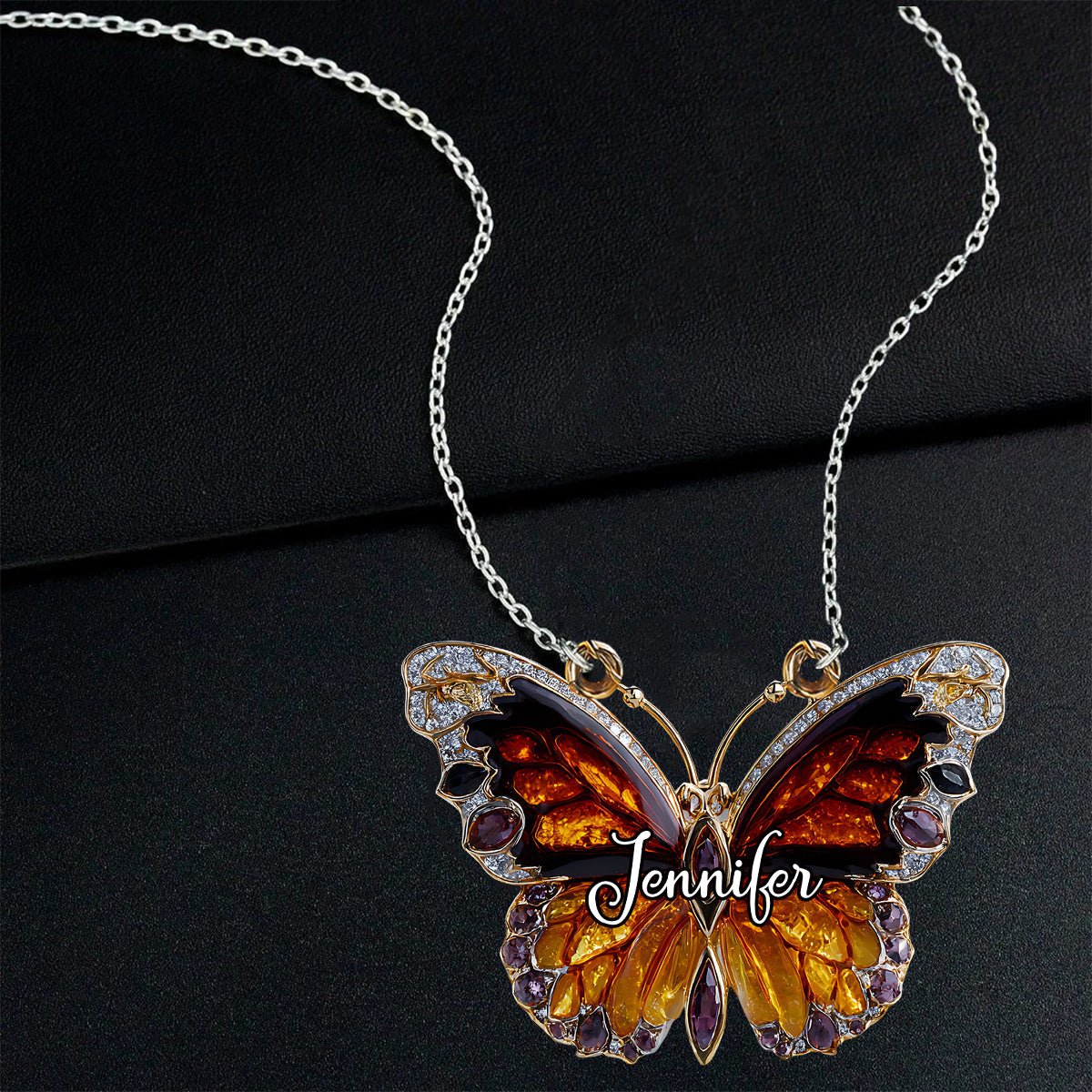 Collier pendentif papillon personnalisé « Love Butterfly »