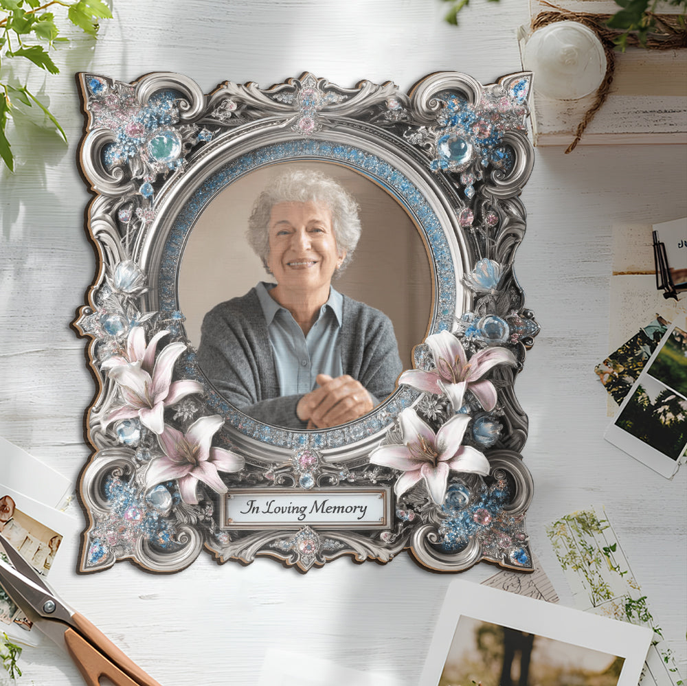 En souvenir de quelqu'un - Cadre photo commémoratif personnalisé en forme découpée