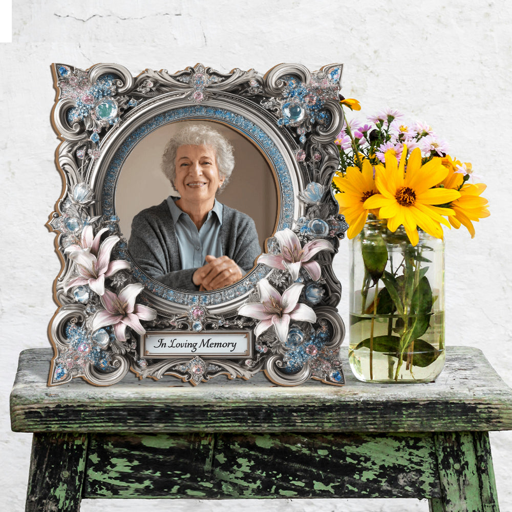 En souvenir de quelqu'un - Cadre photo commémoratif personnalisé en forme découpée