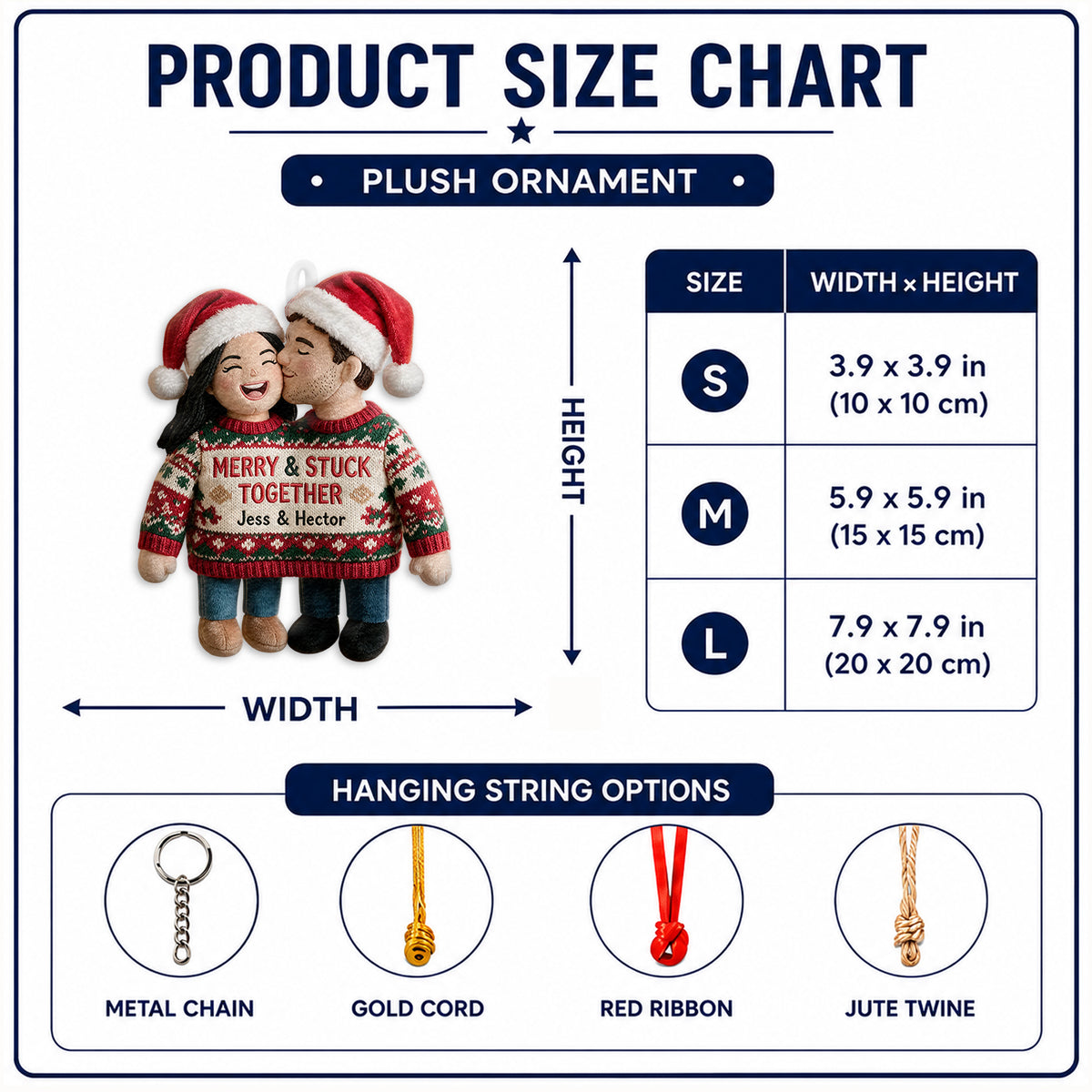 Merry & Stuck With You - Personalized Couple Plush Ornament