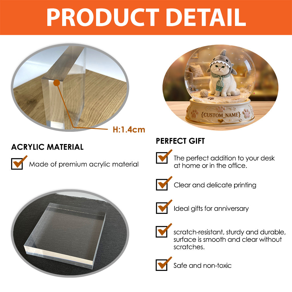 Pet Custom From Any Photo - Personalized Cat Custom Shaped Acrylic Plaque