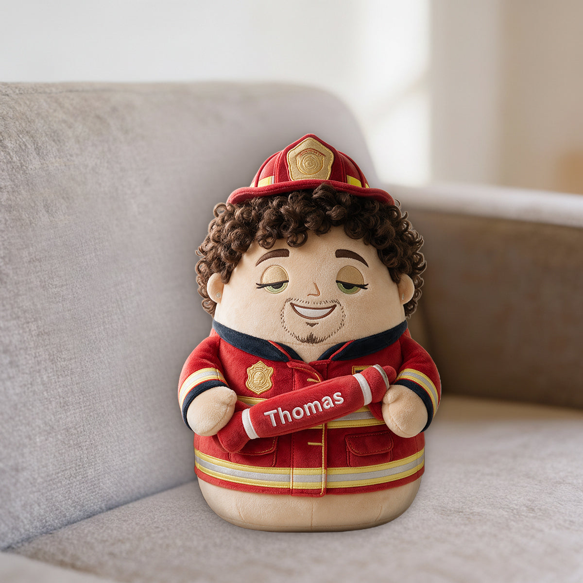 Custom From Any Photo, Any Job - Personalized Firefighter Premium Faux Fur Pillow