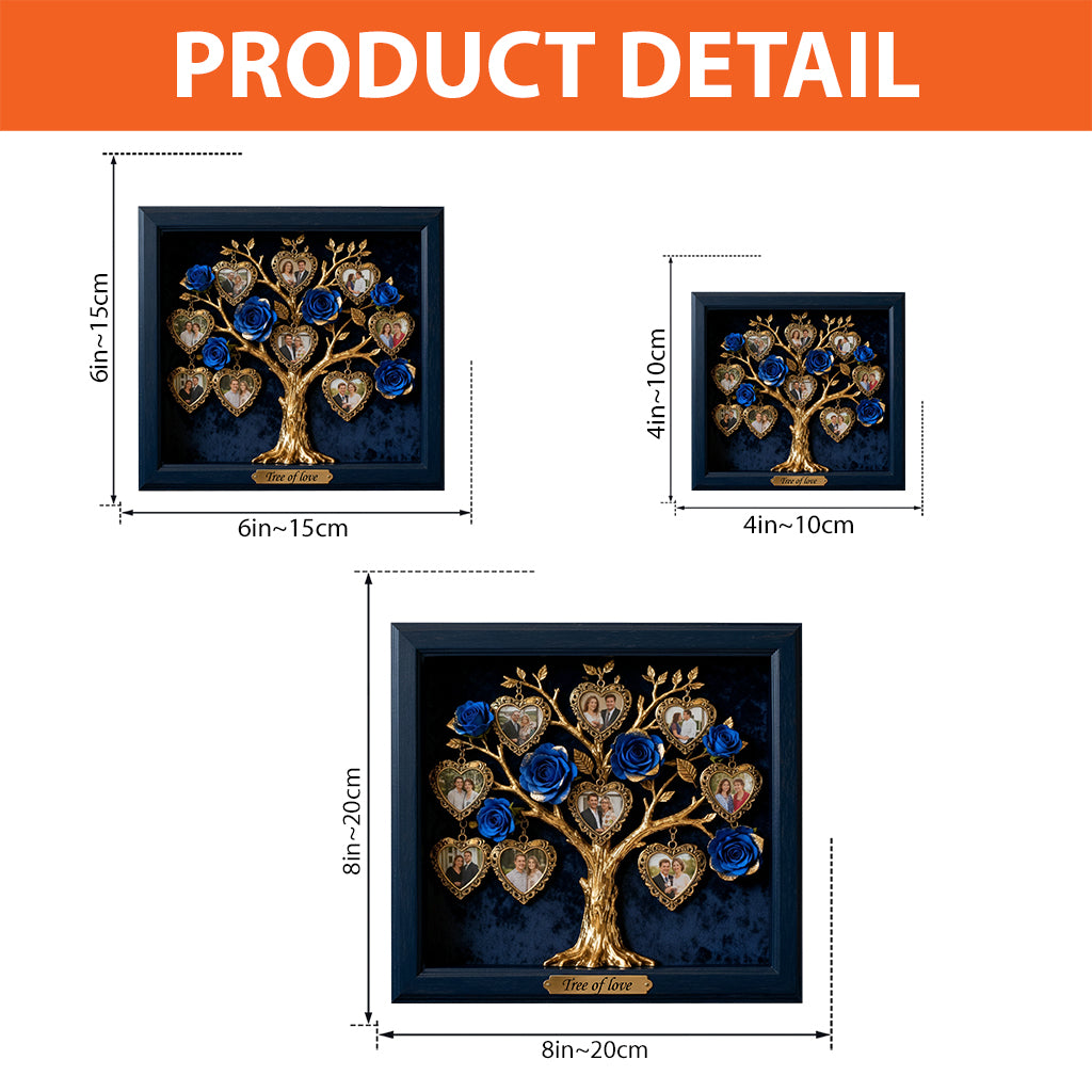 Cadre photo avec rosier pour couple/famille/cadeau pour la fête des mères... - Plaque acrylique personnalisée pour couple.