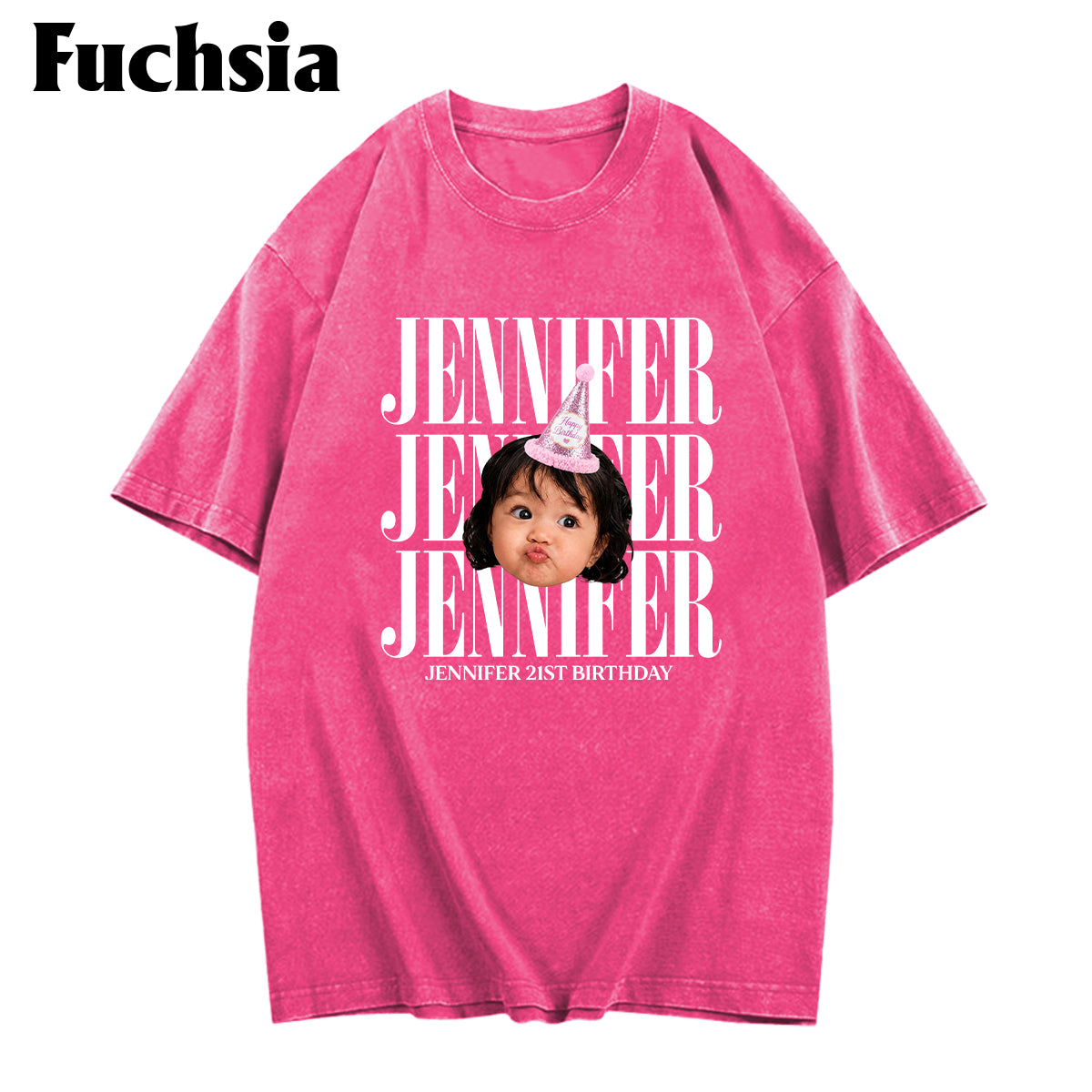 Birthday Gift - Personalized Birthday Washed T-Shirt