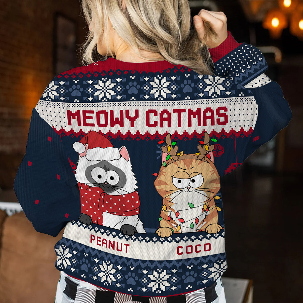 Meowy Catmas - Personalized Cat Ugly Sweater