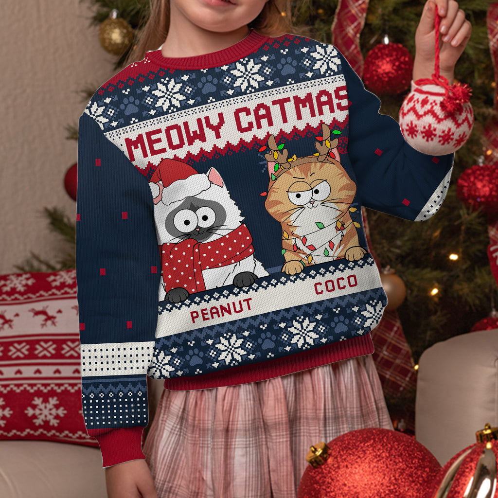 Meowy Catmas - Personalized Cat Ugly Sweater