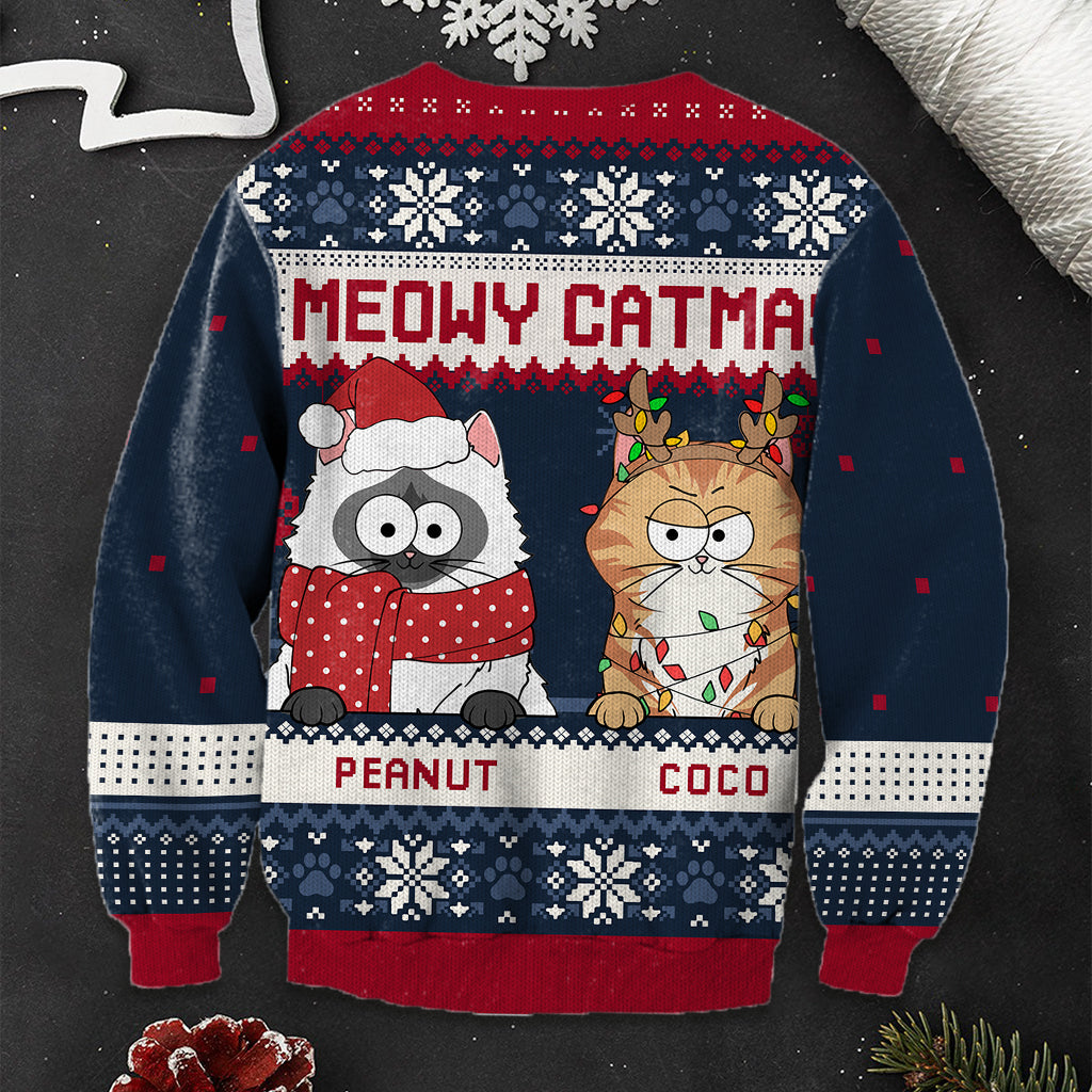 Meowy Catmas - Personalized Cat Ugly Sweater