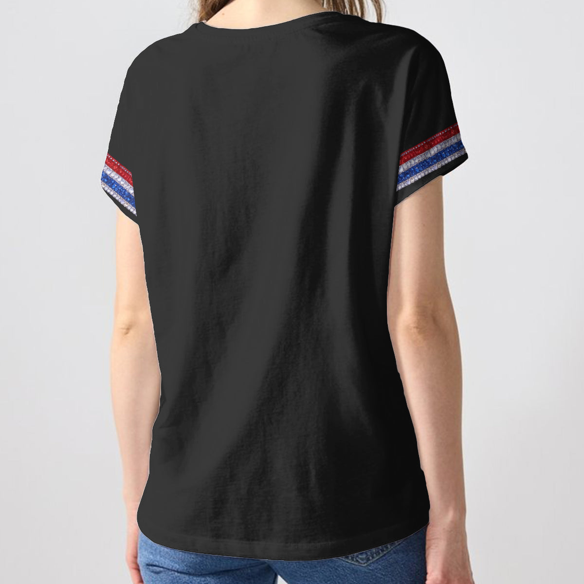 T-shirt V-Neck Personnalisé - Photo Personnalisée Imprimée Intégralement