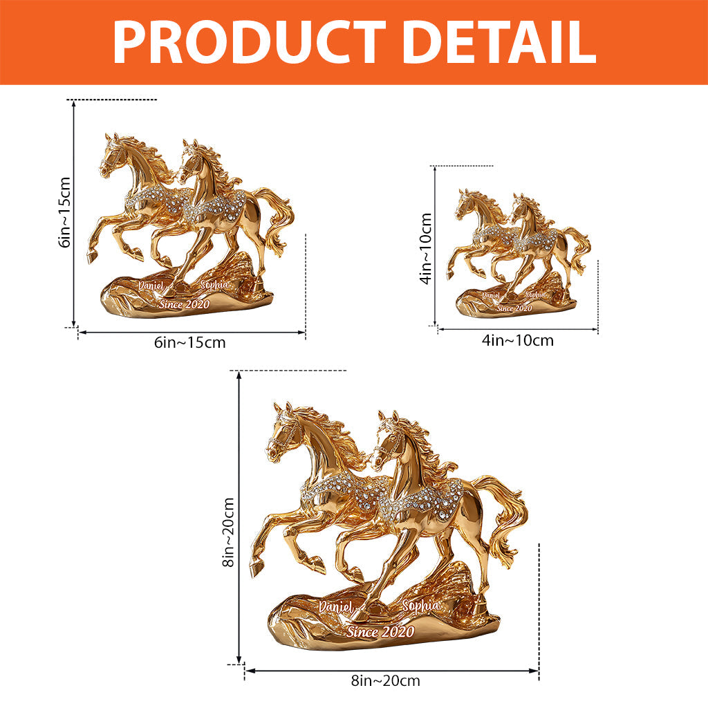 Beautiful Horse Couple - Personalized Horse Custom Shaped Acrylic Plaque